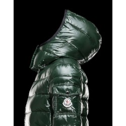 Moncler Bady Detachable Hood Dark green Jackets Lacquered Nylon Womens 41224540TK