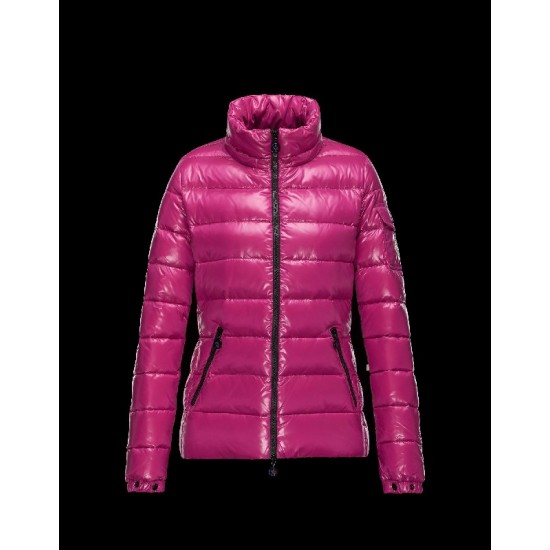 Moncler Bady Detachable Hood Pink Jackets Lacquered Nylon Womens 41224540GR