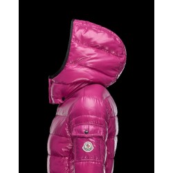 Moncler Bady Detachable Hood Pink Jackets Lacquered Nylon Womens 41224540GR