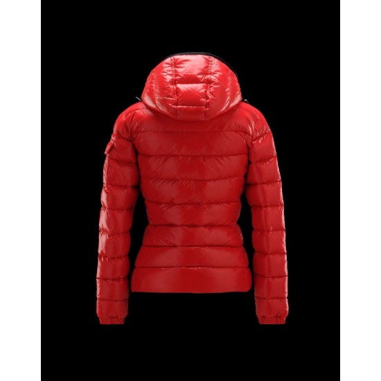 Moncler Bady Detachable Hood Red Jackets Lacquered Nylon Womens 41224540IF