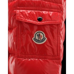 Moncler Bady Detachable Hood Red Jackets Lacquered Nylon Womens 41224540IF