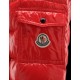 Moncler Bady Detachable Hood Red Jackets Lacquered Nylon Womens 41224540IF