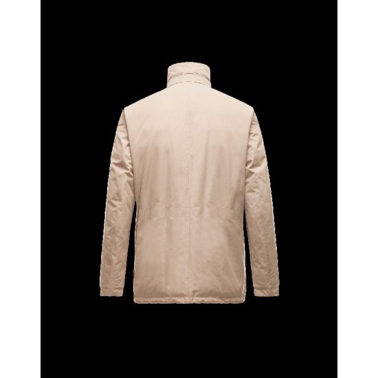 Moncler CARL Reversible Turtleneck Khaki Overcoats Cotton/Polyester Mens 41475321AJ