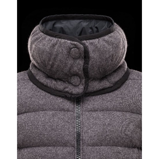 Moncler CHABARROU Turtleneck Steel grey Jackets Viscose/Angora Womens 41456778QM