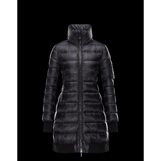 Moncler CHAMBLY Ultralight Turtleneck Black Coats Nylon/Polyamide Womens 41466459FL