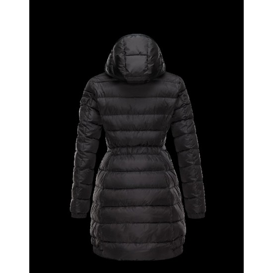 Moncler CHARPAL Detachable Turtleneck Black Coats Nylon/Polyamide Womens 41457122BS