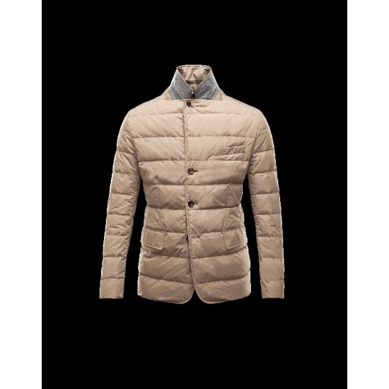 Moncler CLAVIER Lapel Collar Dove grey Jackets Polyester/Pa Mens 41311142EB