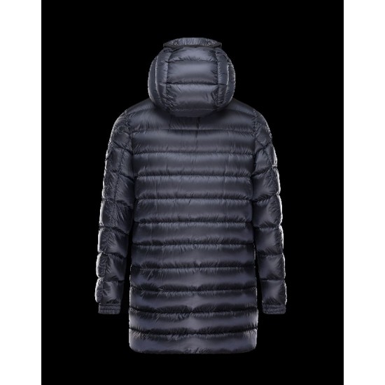 Moncler DUSTIN Detachable Hood Turtleneck Dark blue Coats Techno Fabric/Polyamide Mens 41456791NS