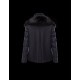 Moncler Detachable Wide Neckline Dark blue Jackets Flannel Wool/Polyamide Womens 41475664KO