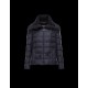 Moncler Detachable Wide Neckline Dark blue Jackets Flannel Wool/Polyamide Womens 41475664KO