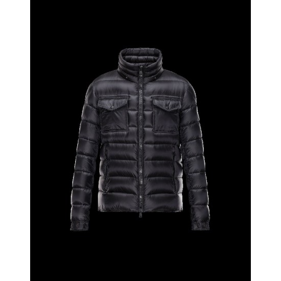 Moncler EDWARD Detachable Hood Turtleneck Black Jackets Techno Fabric Mens 41456708FO