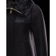 Moncler ERIDAN Turtleneck Fur Collar Black Jackets Wool/Nylon/Feather/Lambskin Womens 41473403IJ