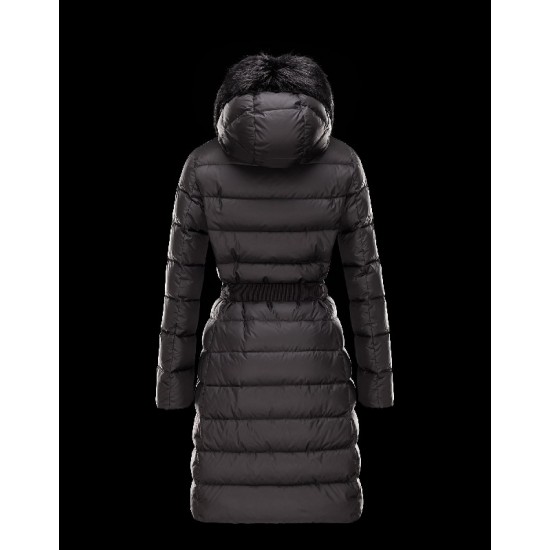 Moncler FABREFUR Detachable Turtleneck Black Coats Polyester/Beaver Womens 41456774HQ