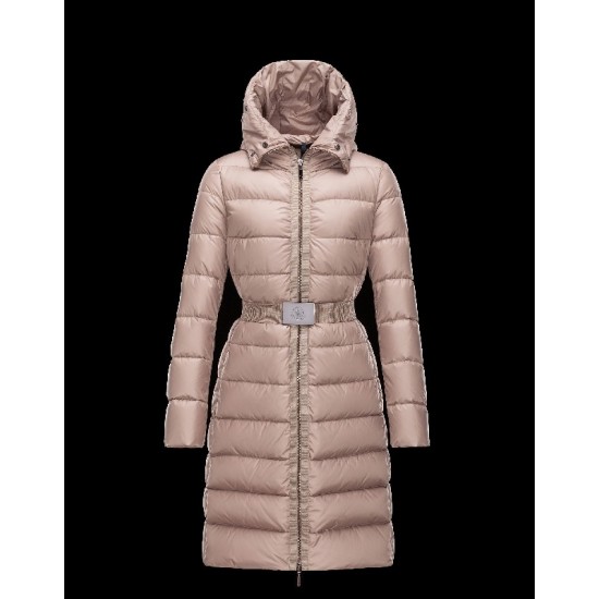 Moncler FABREFUR Detachable Turtleneck Light brown Coats Polyester/Beaver Womens 41456774PI