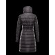 Moncler FLAMME Turtleneck Inner Hood Black Coats Nylon Womens 41381023BL