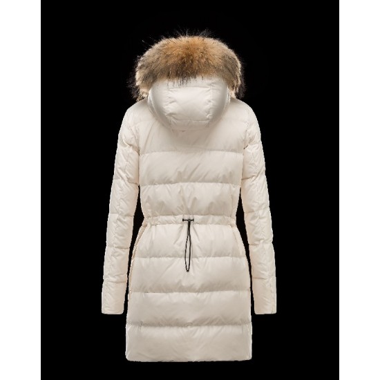 Moncler FRAGON Fur Hood Ivory Jackets Pa/Racoon Womens 41311175WM