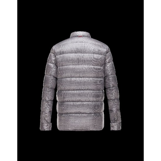 Moncler GAMME BLEU Classic Neckline Grey Jackets Nylon/Polyamid Mens 41472641MD