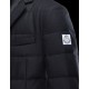 Moncler GAMME BLEU Lapel Collar Black Overcoats Wool/Cotton Mens 41459915QJ