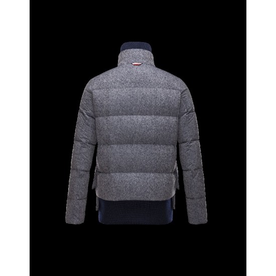 Moncler GAMME BLEU Turtleneck Grey Jackets Techno Fabric Mens 41472643KX