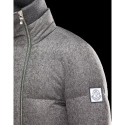 Moncler GAMME BLEU Turtleneck Steel grey Jackets Cotton Technical Fabric Mens 41472643OX