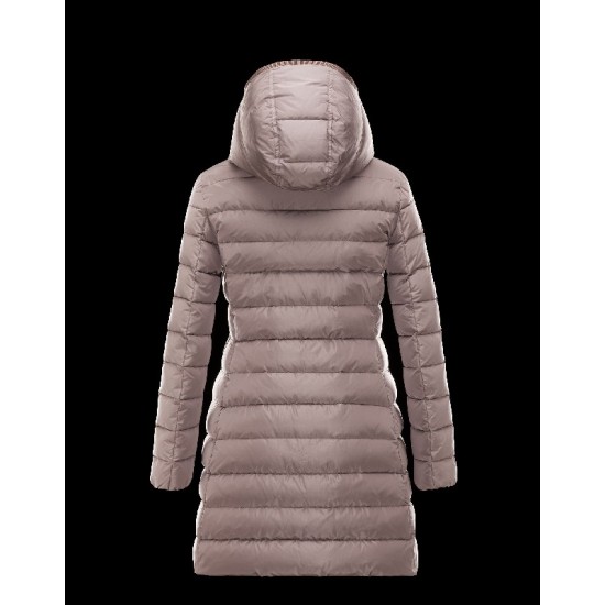 Moncler GARBET Double-Breasted Detachable Dove grey Coats Techno Fabric Womens 41456711MW