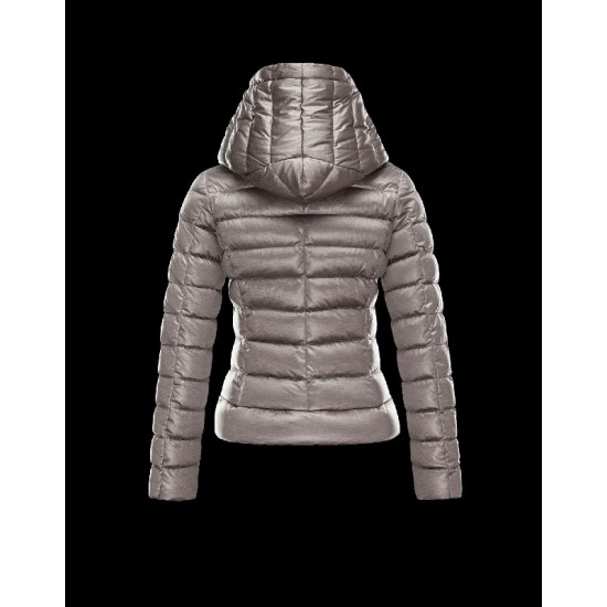 Moncler GAUBE V-Neckline Fixed Hood Grey Jackets Polyester/Synthetic Womens 41456771IF