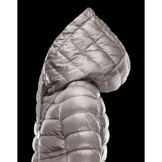 Moncler GAUBE V-Neckline Fixed Hood Grey Jackets Polyester/Synthetic Womens 41456771IF