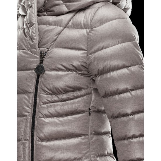 Moncler GAUBE V-Neckline Fixed Hood Grey Jackets Polyester/Synthetic Womens 41456771IF