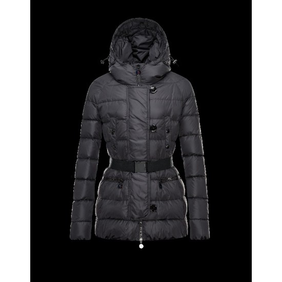 Moncler GENE Turtleneck Fur-Trimmed Hood Black Jackets Nylon/Polyamide/Racoon Womens 41456957UM