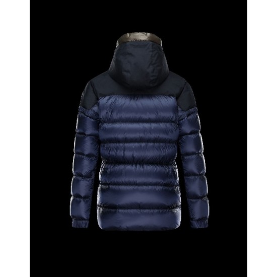 Moncler GORAN Turtleneck Dark blue Jackets Nylon/Polyamide Mens 41466470EI