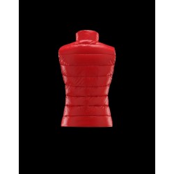 Moncler Ghany Mock Neckline Red Waistcoats Nylon/Polyamid Womens 41236562OQ