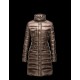 Moncler HERMIFUR Ultralight Detachable Turtleneck Dark green Coats Nylon/Racoon Womens 41456718FK