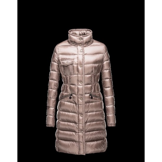 Moncler HERMIFUR Ultralight Turtleneck Dove grey Coats Nylon/Racoon Womens 41456718XN