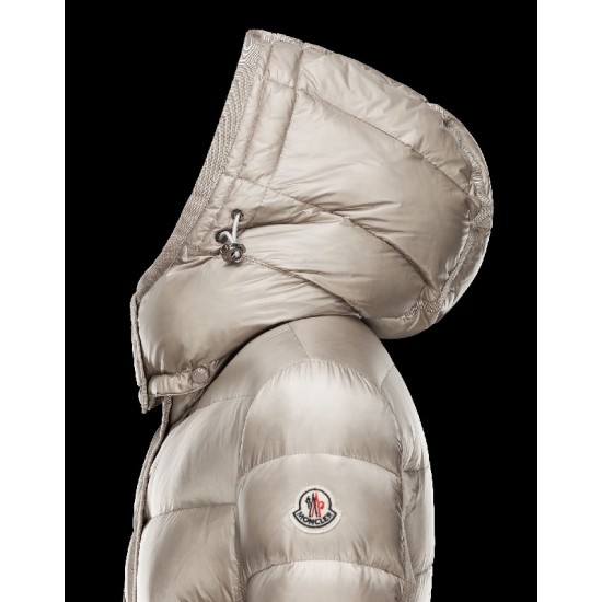 Moncler HERMINE Ultralight Turtleneck Beige Coats Nylon Womens 41378010UK