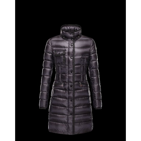 Moncler HERMINE Ultralight Turtleneck Black Coats Nylon Womens 41378010UM