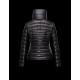 Moncler HORRE Detachable Round Collar Black Jackets Leather Womens 41472470DC