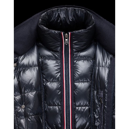 Moncler Hector Lightweight Hooded Neckline Blue Jackets Polyester/Nylon Mens 41224648CD