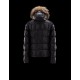 Moncler Hubert Ultralight Fur Trimmed Black Jackets Wool/Polyamide Mens 41236416HV