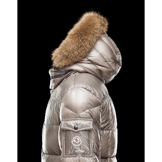 Moncler Hubert Ultralight Fur Trimmed Grey Jackets Nylon/Polyamid Mens 41236416KJ