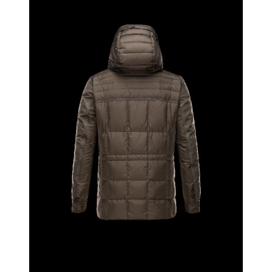 Moncler JACOB Detachable Hood Turtleneck Military green Jackets Wool/Polyamide Mens 41456709EI