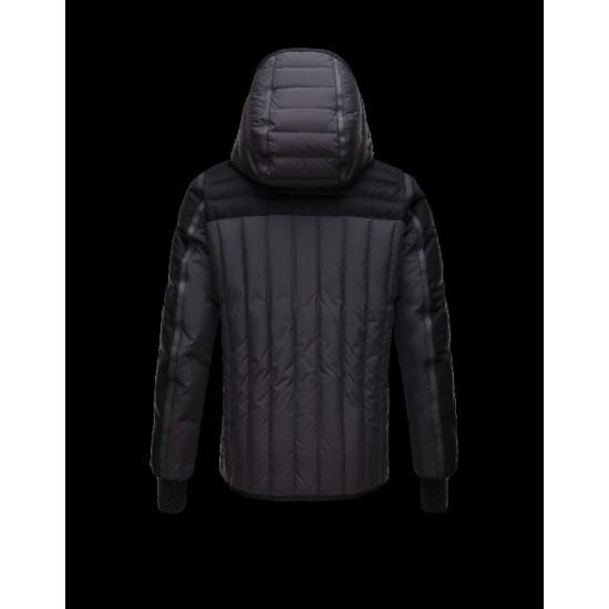 Moncler JORDAN Detachable Hood Turtleneck Black Jackets Nylon Wool Mens 41466227WO