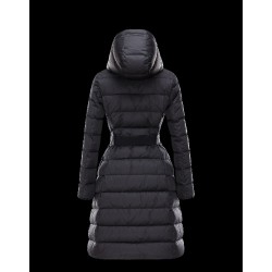 Moncler LANOUX Detachable Turtleneck Black Coats Nylon Womens 41472649FU