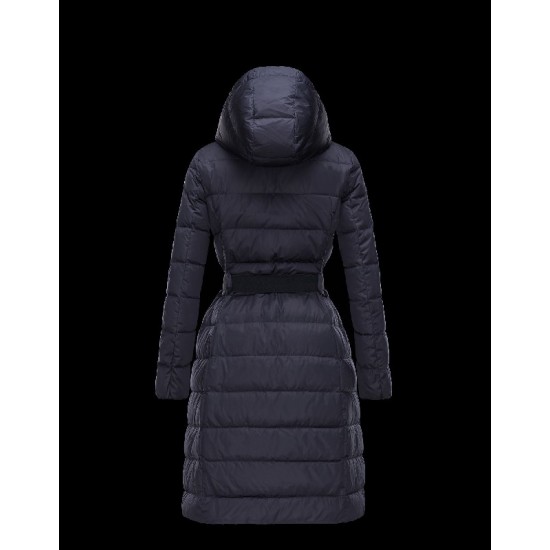 Moncler LANOUX Detachable Turtleneck Dark blue Coats Nylon/Polyester Womens 41472649TK