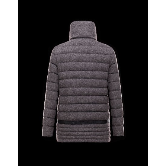 Moncler LEUCATE Turtleneck Steel grey Coats Viscose/Angora/Polyamide Womens 41456714CM