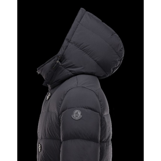 Moncler LOIRAC Detachable Hood Turtleneck Black Jackets Elastane/Nylon Mens 41378031GH