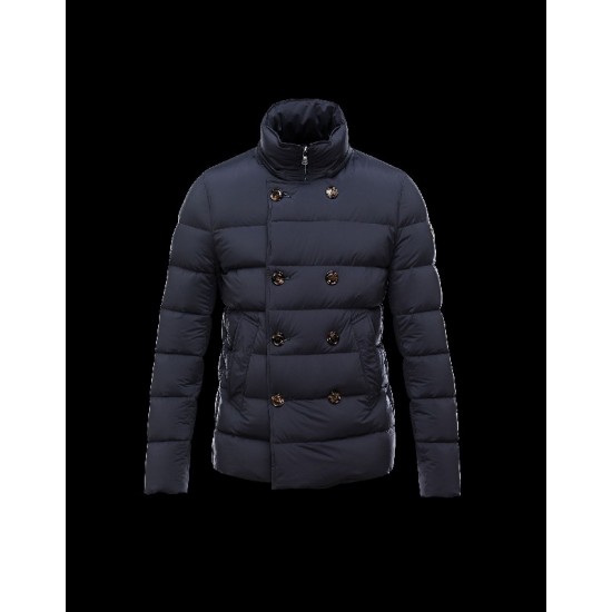 Moncler LOIRAC Detachable Hood Turtleneck Blue Jackets Elastane/Nylon Mens 41378031UE