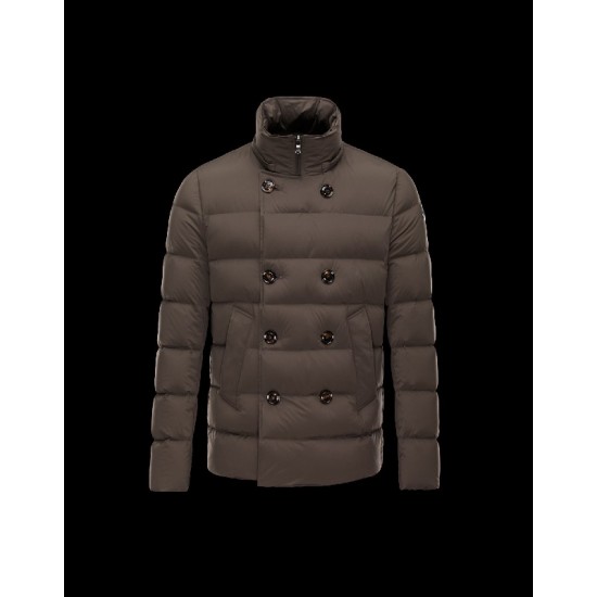 Moncler LOIRAC Double-Breasted Turtleneck Dark green Jackets Elastane/Nylon Mens 41378031RR