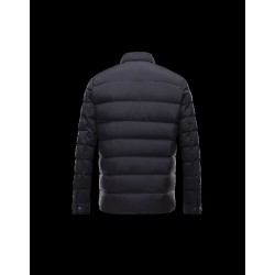 Moncler LUBERON Classic Neckline Black Jackets Polyamide/Elastane Mens 41378025DN