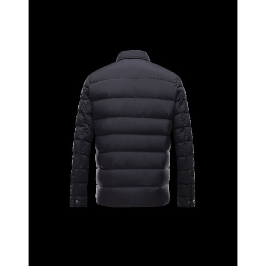 Moncler LUBERON Classic Neckline Black Jackets Polyamide/Elastane Mens 41378025DN