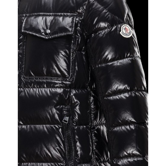 Moncler MATTHEW Classic Neckline Black Jackets Nylon/Polyamide Mens 41456707SP